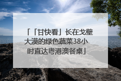 「甘快看」长在戈壁大漠的绿色蔬菜38小时直达粤港澳餐桌