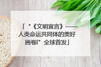 “《文明宣言》——人类命运共同体的美好画卷I”全球首发