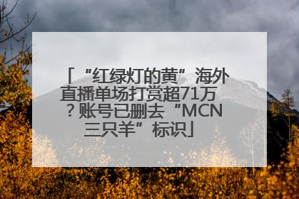 “红绿灯的黄”海外直播单场打赏超71万？账号已删去“MCN三只羊”标识