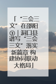 “三会三文”在邵阳③｜洞口县谱写“三会三文”落实新篇章 构建协同联动大格局