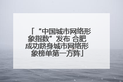 “中国城市网络形象指数”发布 合肥成功跻身城市网络形象榜单第一方阵