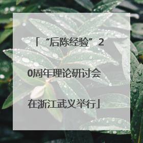 “后陈经验”20周年理论研讨会在浙江武义举行