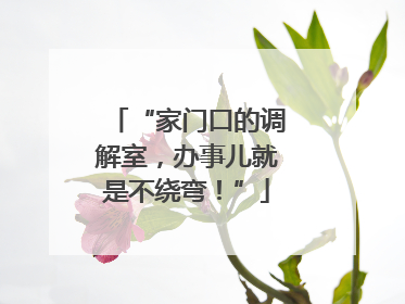 “家门口的调解室，办事儿就是不绕弯！”