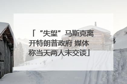 “失望”马斯克离开特朗普政府 媒体称当天两人未交谈