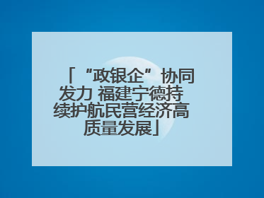 “政银企”协同发力 福建宁德持续护航民营经济高质量发展