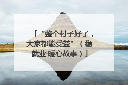 “整个村子好了，大家都能受益”（稳就业·暖心故事）
