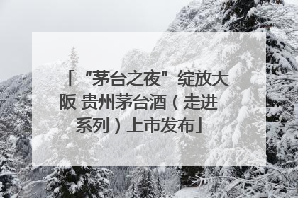 “茅台之夜”绽放大阪 贵州茅台酒（走进系列）上市发布
