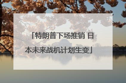特朗普下场推销 日本未来战机计划生变