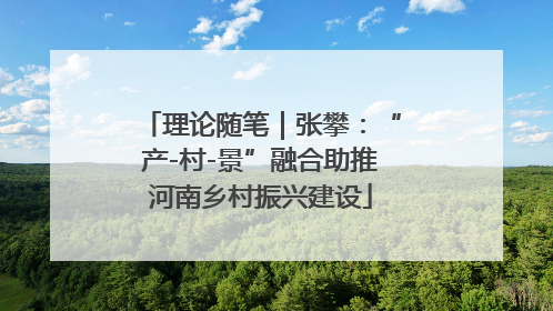 理论随笔｜张攀：“产-村-景”融合助推河南乡村振兴建设
