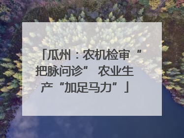 瓜州：农机检审“把脉问诊” 农业生产“加足马力”