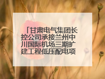 甘肃电气集团长控公司承接兰州中川国际机场三期扩建工程低压配电项目纪实