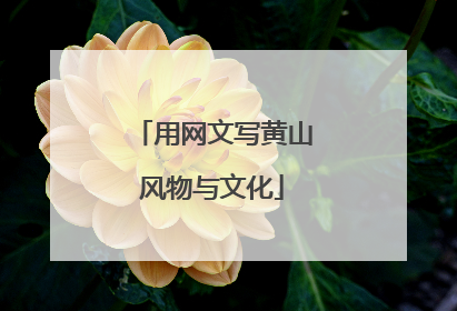用网文写黄山风物与文化