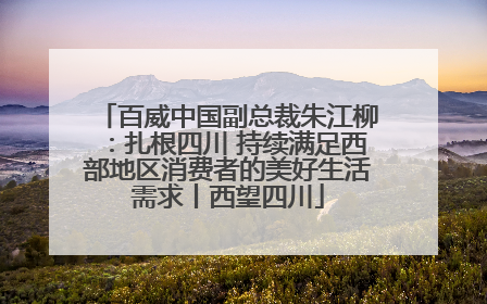 百威中国副总裁朱江柳：扎根四川 持续满足西部地区消费者的美好生活需求丨西望四川