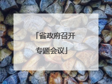 省政府召开专题会议