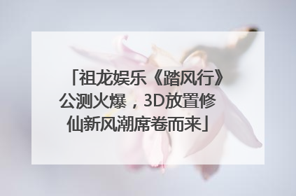 祖龙娱乐《踏风行》公测火爆，3D放置修仙新风潮席卷而来