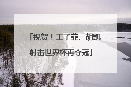 祝贺！王子菲、胡凯射击世界杯再夺冠