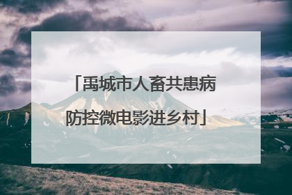 禹城市人畜共患病防控微电影进乡村