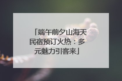 端午前夕山海天民宿预订火热：多元魅力引客来
