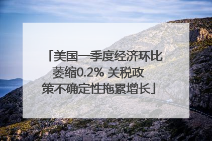 美国一季度经济环比萎缩0.2% 关税政策不确定性拖累增长