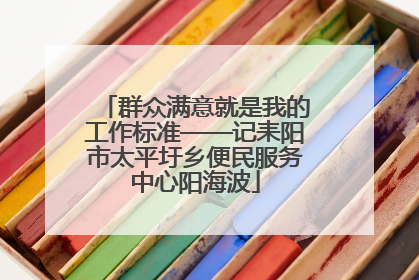 群众满意就是我的工作标准——记耒阳市太平圩乡便民服务中心阳海波