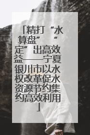 精打“水算盘” “定”出高效益——宁夏银川市以水权改革促水资源节约集约高效利用