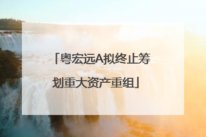 粤宏远A拟终止筹划重大资产重组