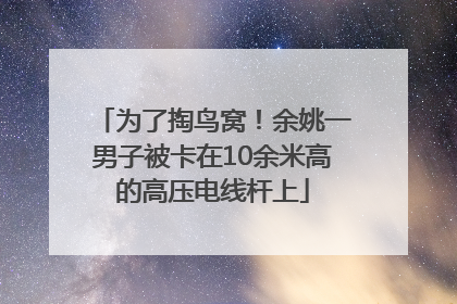 为了掏鸟窝！余姚一男子被卡在10余米高的高压电线杆上