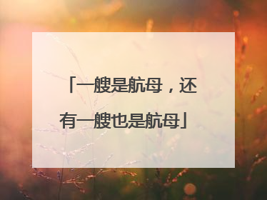 一艘是航母，还有一艘也是航母
