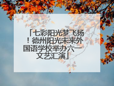 七彩阳光梦飞扬！德州阳光未来外国语学校举办六一文艺汇演