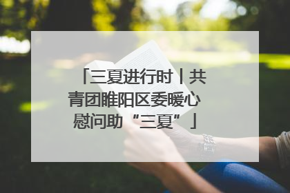 三夏进行时丨共青团睢阳区委暖心慰问助“三夏”