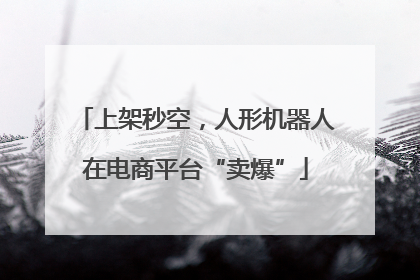 上架秒空，人形机器人在电商平台“卖爆”