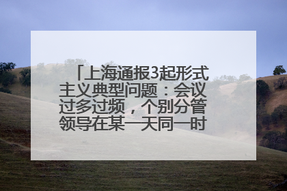 上海通报3起形式主义典型问题：会议过多过频，个别分管领导在某一天同一时段需参加3个会议