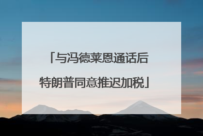 与冯德莱恩通话后 特朗普同意推迟加税