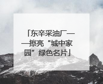 东辛采油厂——擦亮“城中家园”绿色名片
