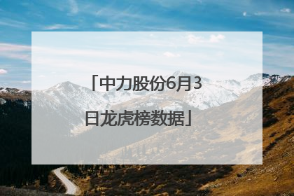 中力股份6月3日龙虎榜数据