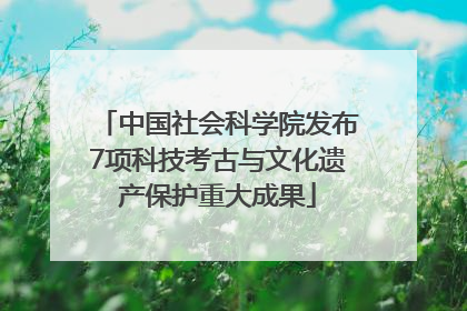 中国社会科学院发布7项科技考古与文化遗产保护重大成果