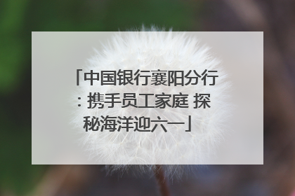 中国银行襄阳分行：携手员工家庭 探秘海洋迎六一