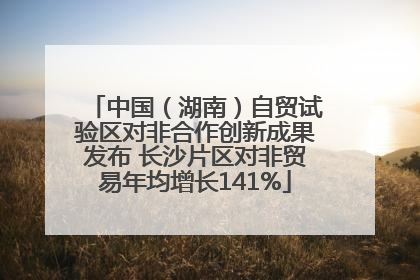 中国（湖南）自贸试验区对非合作创新成果发布 长沙片区对非贸易年均增长141%