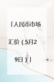 人民币市场汇价（5月29日）