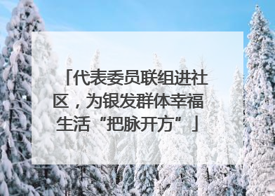 代表委员联组进社区，为银发群体幸福生活“把脉开方”