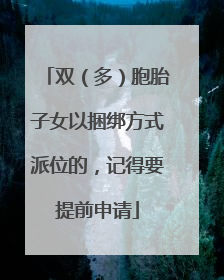 双（多）胞胎子女以捆绑方式派位的，记得要提前申请