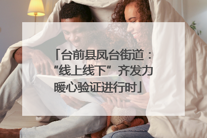 台前县凤台街道：“线上线下”齐发力 暖心验证进行时