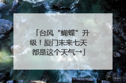 台风“蝴蝶”升级！厦门未来七天都是这个天气→