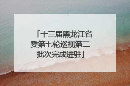 十三届黑龙江省委第七轮巡视第二批次完成进驻