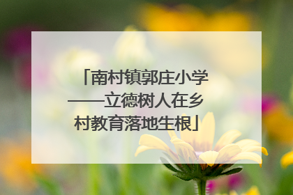 南村镇郭庄小学——立德树人在乡村教育落地生根