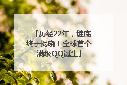 历经22年，谜底终于揭晓！全球首个满级QQ诞生