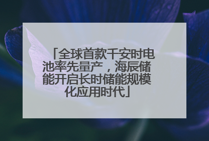 全球首款千安时电池率先量产，海辰储能开启长时储能规模化应用时代