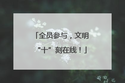 全员参与，文明“十”刻在线！