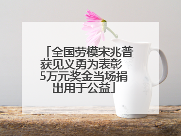 全国劳模宋兆普获见义勇为表彰 5万元奖金当场捐出用于公益