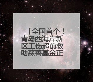 全国首个！青岛西海岸新区工伤超前救助慈善基金正式成立